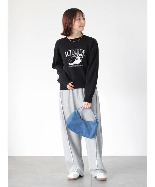 Te chichi TERRASSE(テチチテラス)の「フルーツモチーフロゴニットプルオーバー(ニット/セーター・レディース・ベージュ/オフホワイト/ブラック/グレー・F)」の15枚目の写真