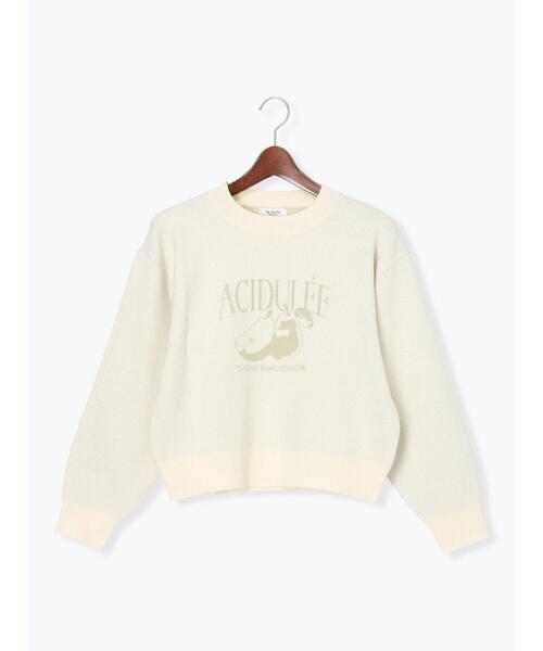 Te chichi TERRASSE(テチチテラス)の「フルーツモチーフロゴニットプルオーバー(ニット/セーター・レディース・ベージュ/オフホワイト/ブラック/グレー・F)」の20枚目の写真