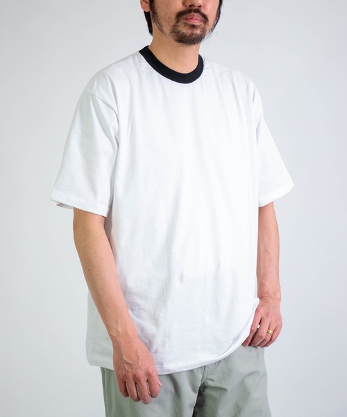gicipi（ジチピ）の「[gicipi] CEFALO / クルーネックリラックスフィット リンガーTシャツ（Tシャツ/カットソー・メンズ・ネイビー/ホワイト・4/5）」の7枚目の写真