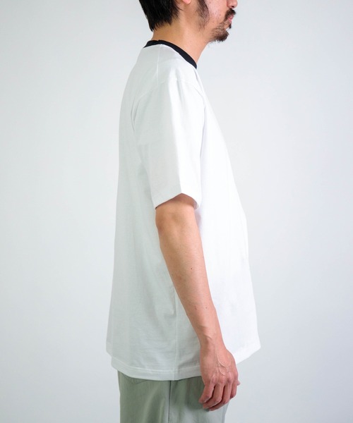 gicipi（ジチピ）の「[gicipi] CEFALO / クルーネックリラックスフィット リンガーTシャツ（Tシャツ/カットソー・メンズ・ネイビー/ホワイト・4/5）」の12枚目の写真
