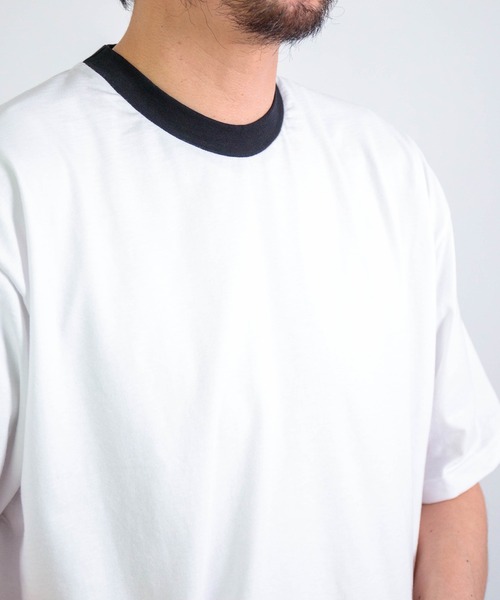 gicipi（ジチピ）の「[gicipi] CEFALO / クルーネックリラックスフィット リンガーTシャツ（Tシャツ/カットソー・メンズ・ネイビー/ホワイト・4/5）」の14枚目の写真