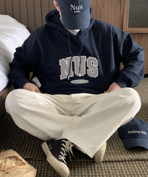HUKE（ヒューク）の「Nus ロゴ フードパーカー (ネイビー)（パーカー）」