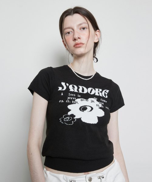 LARTIGENT（ラーティゼン）の「L3 JADORE FLOWER KNIT(BLACK)（ニット/セーター・レディース・その他・FREE）」の2枚目の写真