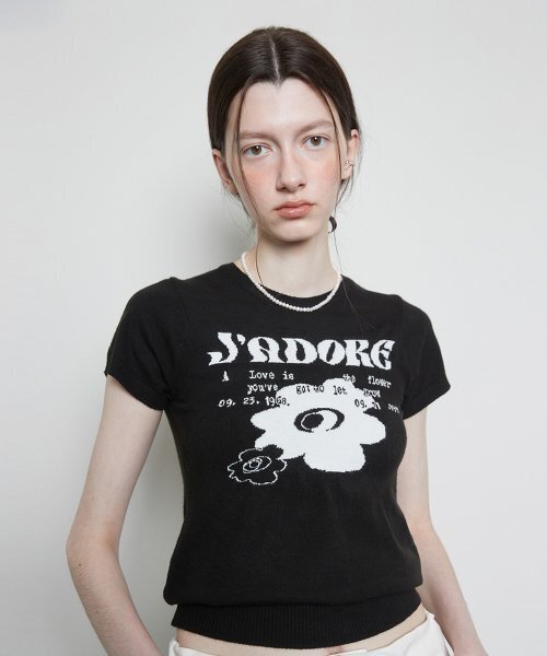 LARTIGENT（ラーティゼン）の「L3 JADORE FLOWER KNIT(BLACK)（ニット/セーター・レディース・その他・FREE）」の3枚目の写真