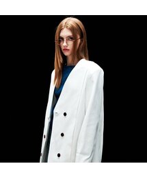 ODER（オディエール）の「ノーカラー ダブルジャケット-アイボリー（テーラードジャケット）」