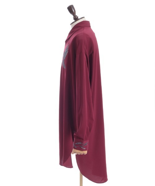 REZEN(リゼン)の「鴉刺繍ロングシャツ(シャツ/ブラウス・メンズ・ブルーパープル/ブラック/ローズ・MEDIUM/LARGE)」の21枚目の写真