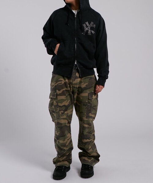 WHO'S WHO gallery（フーズフーギャラリー）の「KOOKY'N KYケミカルラインストーンジップパーカー（パーカー・レディース・ブラック/サックスブルー/ネイビー・SMALL/MEDIUM）」の6枚目の写真