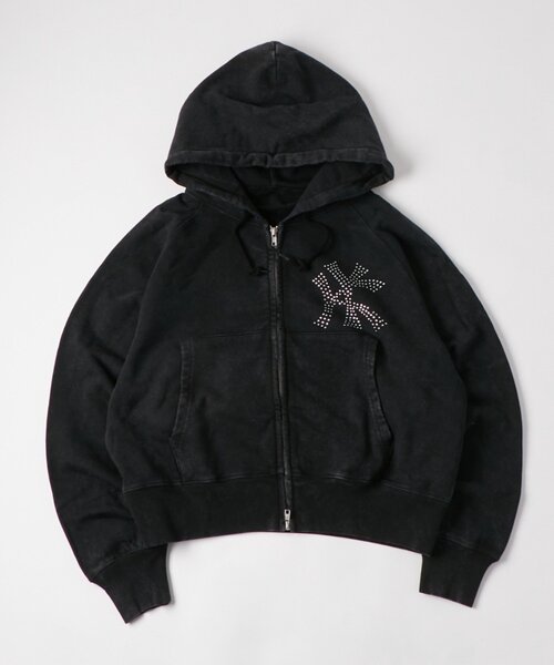 WHO'S WHO gallery（フーズフーギャラリー）の「KOOKY'N KYケミカルラインストーンジップパーカー（パーカー・レディース・ブラック/サックスブルー/ネイビー・SMALL/MEDIUM）」の7枚目の写真