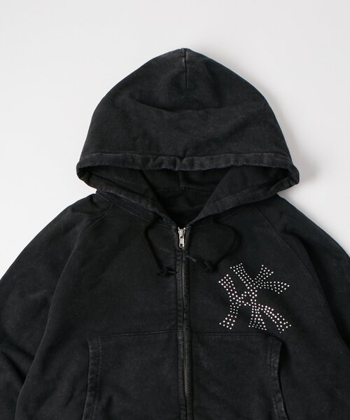 WHO'S WHO gallery（フーズフーギャラリー）の「KOOKY'N KYケミカルラインストーンジップパーカー（パーカー・レディース・ブラック/サックスブルー/ネイビー・SMALL/MEDIUM）」の8枚目の写真