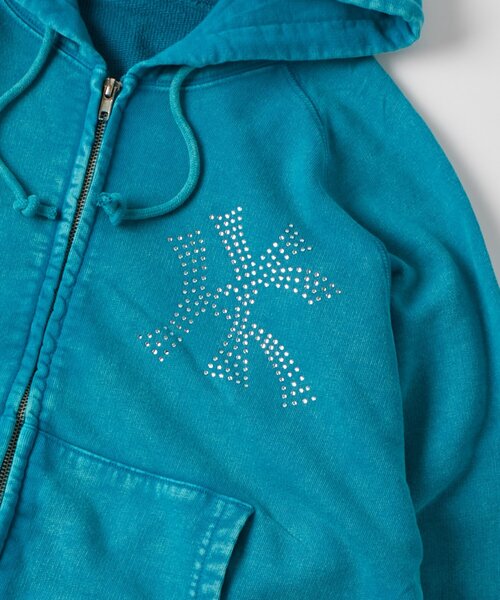 WHO'S WHO gallery（フーズフーギャラリー）の「KOOKY'N KYケミカルラインストーンジップパーカー（パーカー・レディース・ブラック/サックスブルー/ネイビー・SMALL/MEDIUM）」の16枚目の写真