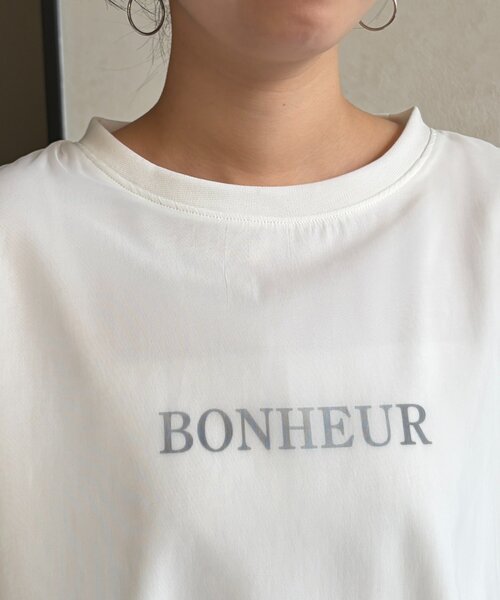 Chez toi(シェトワ)の「透かしロゴシアースウェット(Tシャツ/カットソー・レディース・ホワイト/チャコールグレー・FREE)」の13枚目の写真