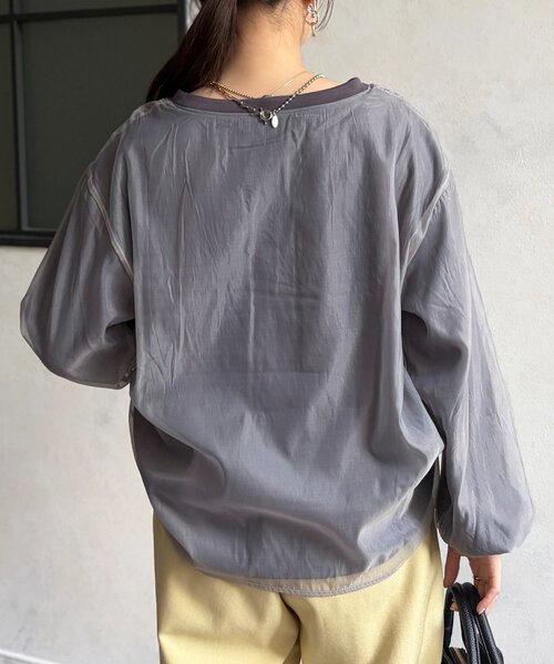 Chez toi(シェトワ)の「透かしロゴシアースウェット(Tシャツ/カットソー・レディース・ホワイト/チャコールグレー・FREE)」の19枚目の写真
