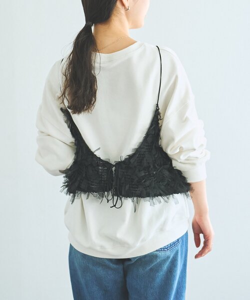 FRIPIER（フリピエ）の「《FRIPIER》チュールファーキャミ（シャツ/ブラウス・レディース・ブラウン/ブラック・FREE）」の13枚目の写真