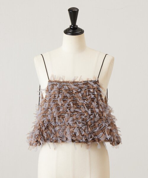 FRIPIER（フリピエ）の「《FRIPIER》チュールファーキャミ（シャツ/ブラウス・レディース・ブラウン/ブラック・FREE）」の18枚目の写真