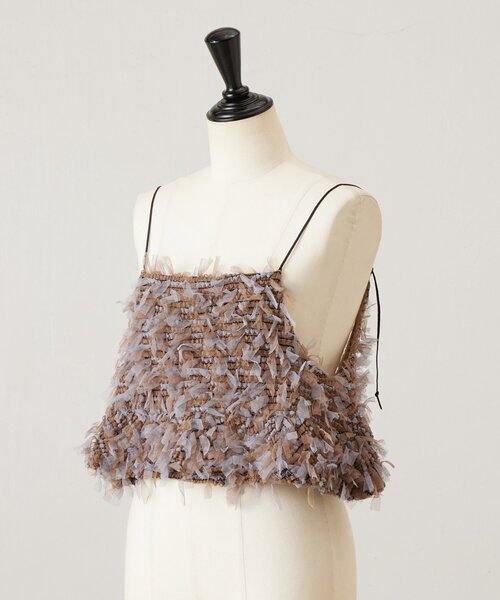 FRIPIER（フリピエ）の「《FRIPIER》チュールファーキャミ（シャツ/ブラウス・レディース・ブラウン/ブラック・FREE）」の19枚目の写真