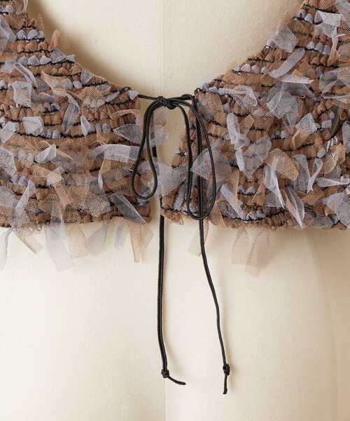 FRIPIER（フリピエ）の「《FRIPIER》チュールファーキャミ（シャツ/ブラウス・レディース・ブラウン/ブラック・FREE）」の22枚目の写真