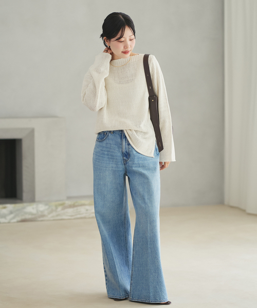 plage（プラージュ）の「Silk lili B/N ニット（ニット/セーター・レディース・イエロー/ブラウン/ホワイト系その他/サックスブルー・FREE）」の9枚目の写真