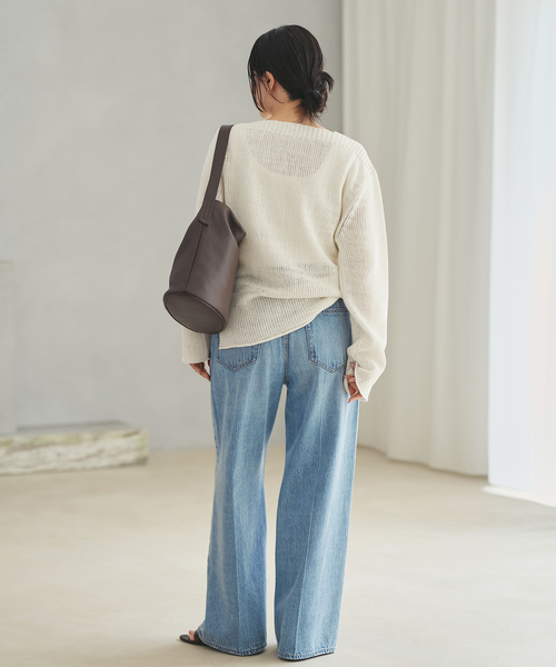 plage（プラージュ）の「Silk lili B/N ニット（ニット/セーター・レディース・イエロー/ブラウン/ホワイト系その他/サックスブルー・FREE）」の11枚目の写真