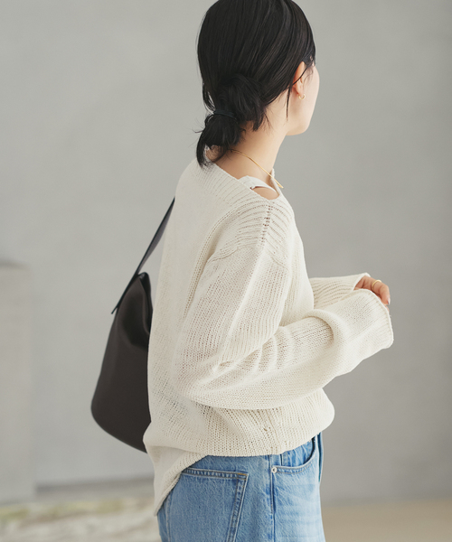 plage（プラージュ）の「Silk lili B/N ニット（ニット/セーター・レディース・イエロー/ブラウン/ホワイト系その他/サックスブルー・FREE）」の14枚目の写真