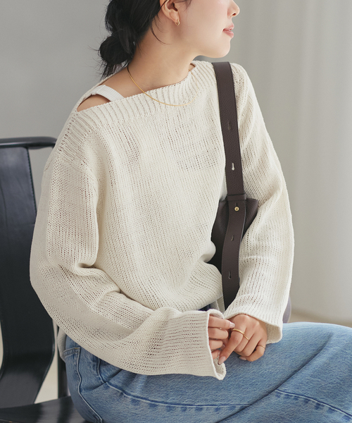 plage（プラージュ）の「Silk lili B/N ニット（ニット/セーター・レディース・イエロー/ブラウン/ホワイト系その他/サックスブルー・FREE）」の16枚目の写真