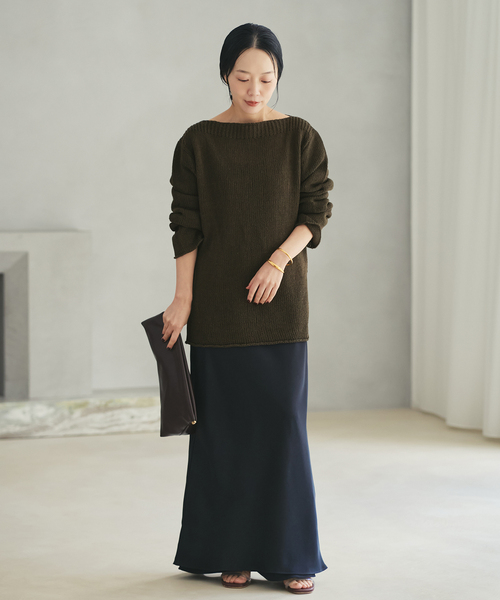 plage（プラージュ）の「Silk lili B/N ニット（ニット/セーター・レディース・イエロー/ブラウン/ホワイト系その他/サックスブルー・FREE）」の17枚目の写真