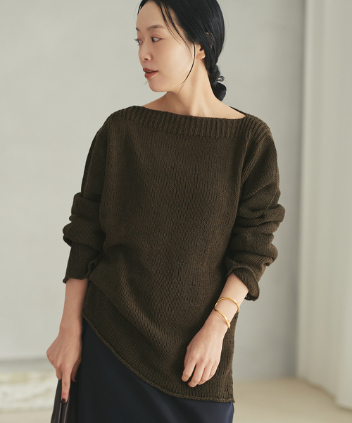 plage（プラージュ）の「Silk lili B/N ニット（ニット/セーター・レディース・イエロー/ブラウン/ホワイト系その他/サックスブルー・FREE）」の20枚目の写真