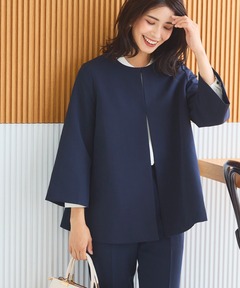 セール】ウールリバー ケープ ジャケット（ノーカラーコート）｜23区 S