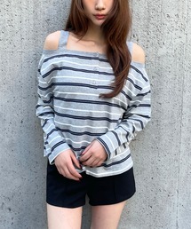 3.3 Field Trip  | 3.3 Field Trip／オフショルボーダーロングスリーブ(Tシャツ/カットソー)