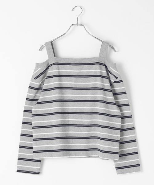 3.3 Field Trip （3.3フィールドトリップ）の「3.3 Field Trip／オフショルボーダーロングスリーブ（Tシャツ/カットソー・レディース・グレー/レッド・FREE）」の15枚目の写真