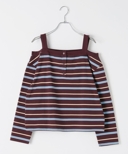 3.3 Field Trip （3.3フィールドトリップ）の「3.3 Field Trip／オフショルボーダーロングスリーブ（Tシャツ/カットソー・レディース・グレー/レッド・FREE）」の17枚目の写真