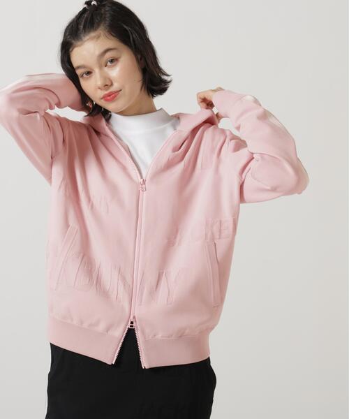Jack Bunny!!(ジャックバニー)の「【Jack Bunny!!】イージーケアPEロゴカノコフルジップニットフーディブルゾン(ブルゾン・レディース・ピンク/ブラック・SMALL/MEDIUM/LARGE)」の2枚目の写真