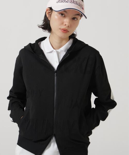 Jack Bunny!!(ジャックバニー)の「【Jack Bunny!!】イージーケアPEロゴカノコフルジップニットフーディブルゾン(ブルゾン・レディース・ピンク/ブラック・SMALL/MEDIUM/LARGE)」の1枚目の写真