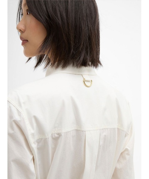 Barbour(バブアー)の「Rowaneコットンシャツワンピース(レディース)(ワンピース・レディース・ホワイト/オリーブ・MEDIUM/SMALL)」の7枚目の写真