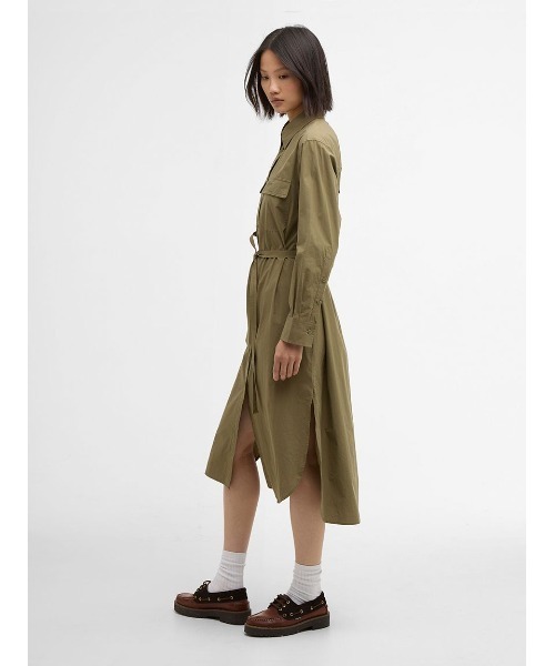 Barbour(バブアー)の「Rowaneコットンシャツワンピース(レディース)(ワンピース・レディース・ホワイト/オリーブ・MEDIUM/SMALL)」の10枚目の写真