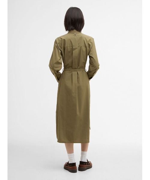 Barbour(バブアー)の「Rowaneコットンシャツワンピース(レディース)(ワンピース・レディース・ホワイト/オリーブ・MEDIUM/SMALL)」の11枚目の写真
