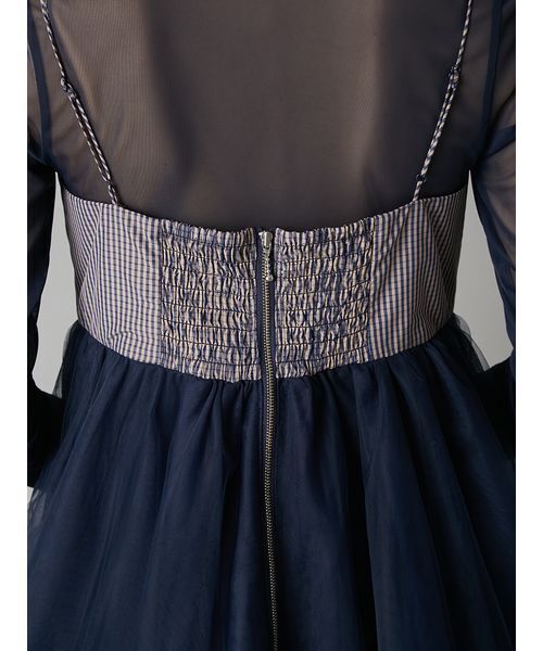 LILY BROWN(リリーブラウン)の「フロントリボンチュールミニドレス(ドレス・レディース・ブラック/ピンク/ネイビー・0/1)」の10枚目の写真