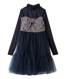 LILY BROWN（リリーブラウン）の「フロントリボンチュールミニドレス
