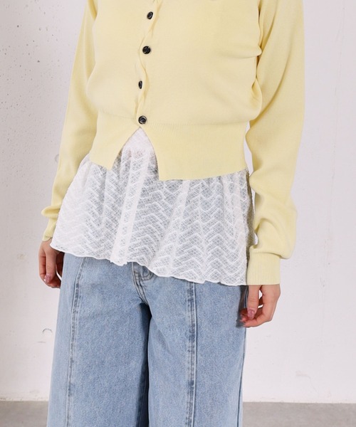 archives（アルシーヴ）の「カップ付きレースペプラムキャミソール（キャミソール・レディース・アイボリー/ブラック・MEDIUM）」の2枚目の写真