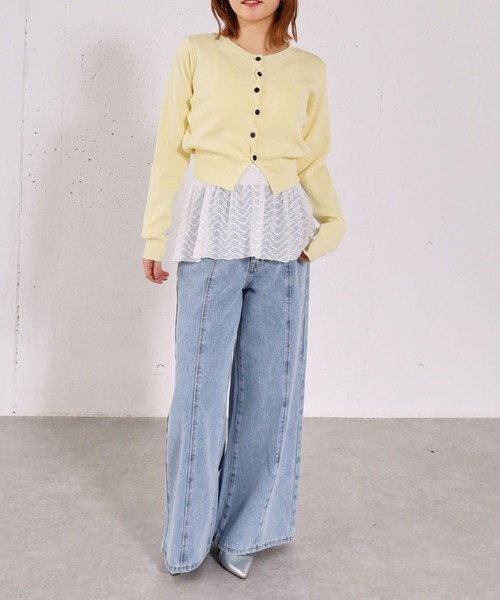 archives（アルシーヴ）の「カップ付きレースペプラムキャミソール（キャミソール・レディース・アイボリー/ブラック・MEDIUM）」の8枚目の写真