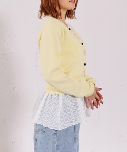 archives（アルシーヴ）の「カップ付きレースペプラムキャミソール（キャミソール・レディース・アイボリー/ブラック・MEDIUM）」の5枚目の写真