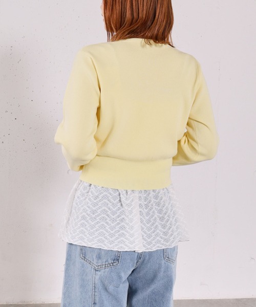 archives（アルシーヴ）の「カップ付きレースペプラムキャミソール（キャミソール・レディース・アイボリー/ブラック・MEDIUM）」の6枚目の写真