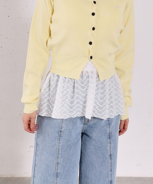 archives（アルシーヴ）の「カップ付きレースペプラムキャミソール（キャミソール・レディース・アイボリー/ブラック・MEDIUM）」の3枚目の写真