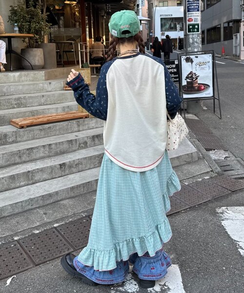HELLO.SANFRANCISCO(ハローサンフランシスコ)の「【HELLO.SANFRANCISCO】アシメフリルチェックスカート(スカート・レディース・オレンジ/ブルー/グリーン・ONE SIZE)」の11枚目の写真