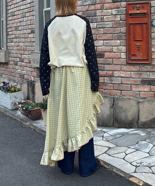 HELLO.SANFRANCISCO(ハローサンフランシスコ)の「【HELLO.SANFRANCISCO】アシメフリルチェックスカート(スカート・レディース・オレンジ/ブルー/グリーン・ONE SIZE)」の18枚目の写真