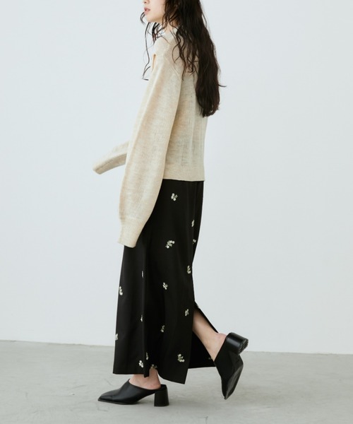 Aunt Marie's（アントマリーズ）の「フラワー刺繍ナロースカート（スカート・レディース・ブラック/グレー・MT/FREE）」の17枚目の写真