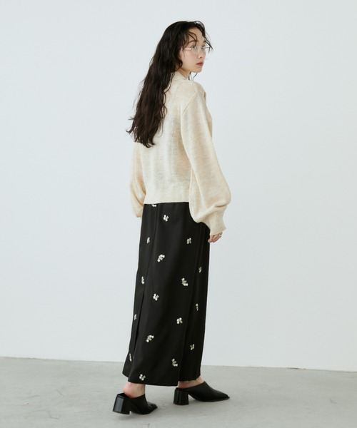 Aunt Marie's（アントマリーズ）の「フラワー刺繍ナロースカート（スカート・レディース・ブラック/グレー・MT/FREE）」の18枚目の写真