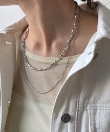 DouDou | メタルビーズチェーンレイヤードネックレス(ネックレス)