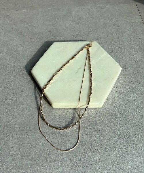 DouDou（ドゥドゥ）の「メタルビーズチェーンレイヤードネックレス（ネックレス・レディース・シルバー/ゴールド・FREE）」の6枚目の写真