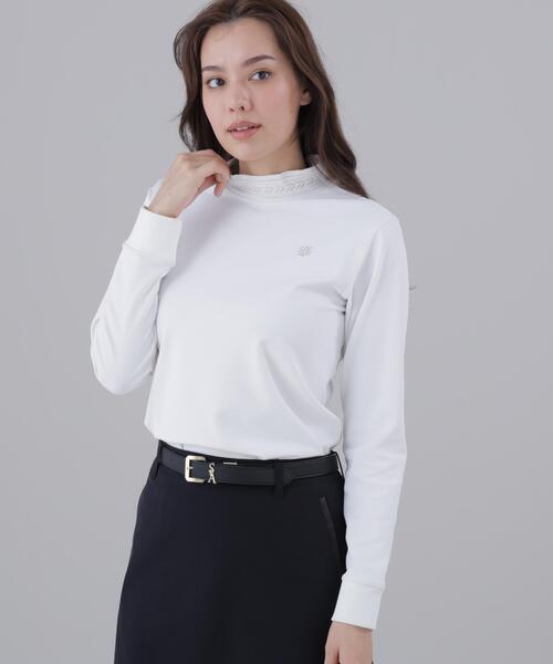 St ANDREWS(セントアンドリュース)の「【St ANDREWS】ドビーストレッチ長袖ハイネック(Tシャツ/カットソー・レディース・ブラック/ホワイト・L/S/M)」の2枚目の写真