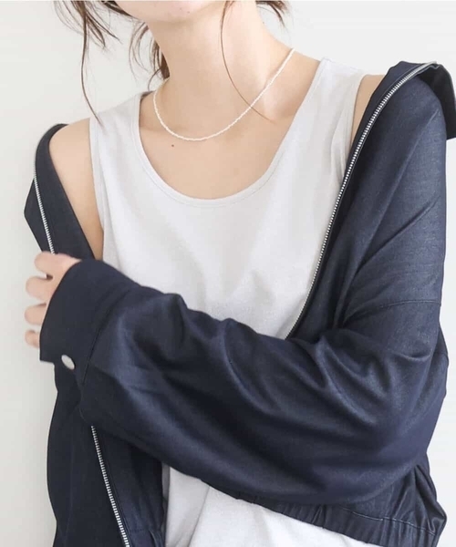 MK MICHEL KLEIN（エムケーミッシェルクラン）の「[UVカット/洗える]ラメタンクトップ（タンクトップ・レディース・ブラック/シルバー/ブラウン・38）」の10枚目の写真